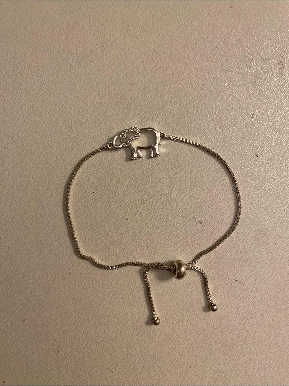 Silver Elephant Adjustable Sliding Bracelet - Women's Jewelry